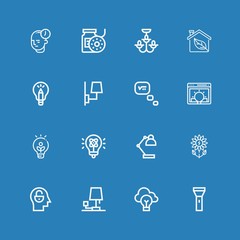 Editable 16 bulb icons for web and mobile