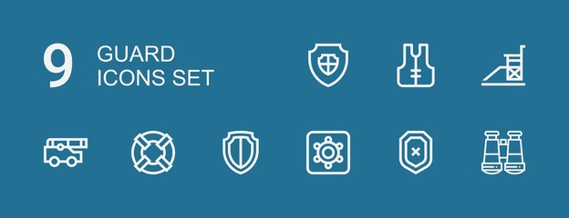 Editable 9 guard icons for web and mobile
