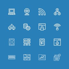 Editable 16 data icons for web and mobile