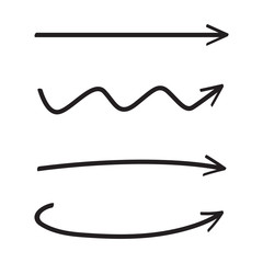 hand drawn arrows line vector set