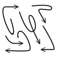 hand drawn arrows line vector set