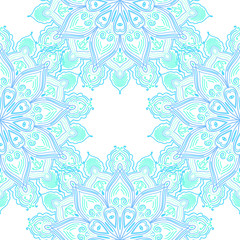 Seamless pattern. Lacy mandala decorative elements. Hand drawn background.