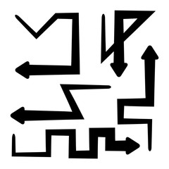 black curved arrows set cursor vector