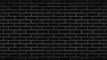 Fototapeta na wymiar Dark black anthracite rustic brick wall texture banner