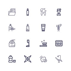 Editable 16 tooth icons for web and mobile