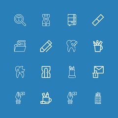 Editable 16 stationery icons for web and mobile