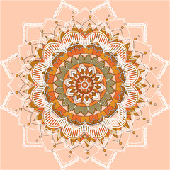 Mandala patterns on brown background