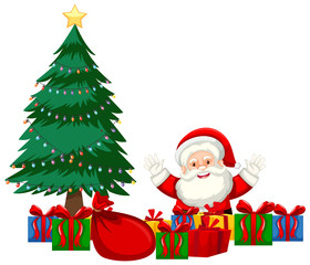 Christmas theme with Santa and presents