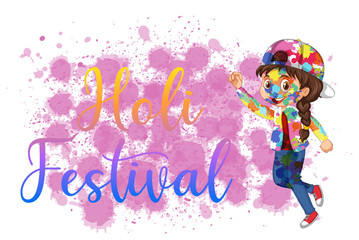 Obraz na płótnie Canvas Happy Holi festival poster design with colorful background