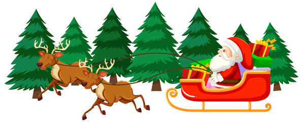 Christmas theme with Santa on sleigh