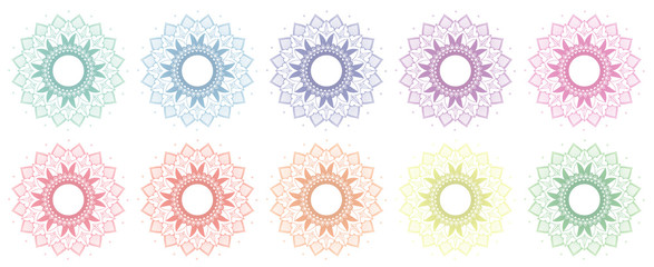 Mandala patterns in many colors