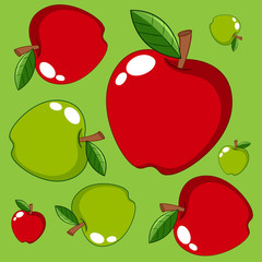 Background design with green and red apples