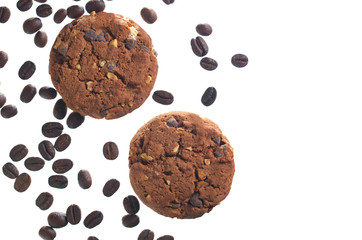 Chocolate chip cookies and coffee