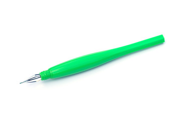 green pencil isolated on white background
