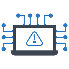 Alert message of virus detected. Scanning and identifying computer virus design icon concept