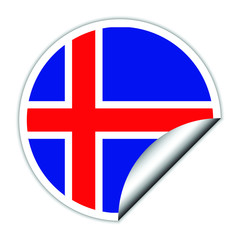 Iceland  flag . sticher round  flag of Iceland  - vector 