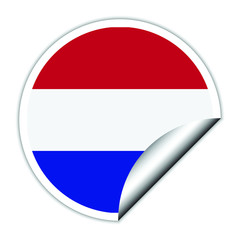 Netherlands flag . sticher round  flag of Netherlands - vector 