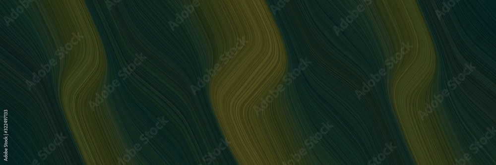 Poster decorative header with very dark green, dark olive green and very dark blue colors. dynamic curved l