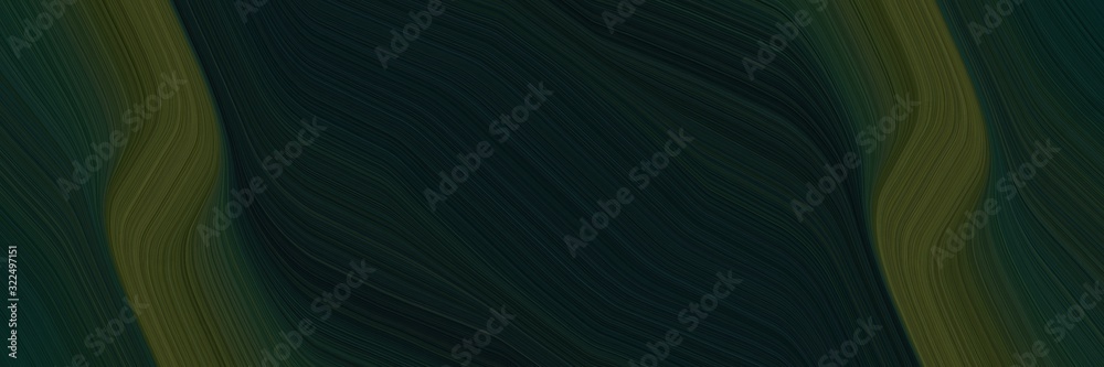 Poster decorative designed horizontal banner with very dark green, dark olive green and very dark blue colo