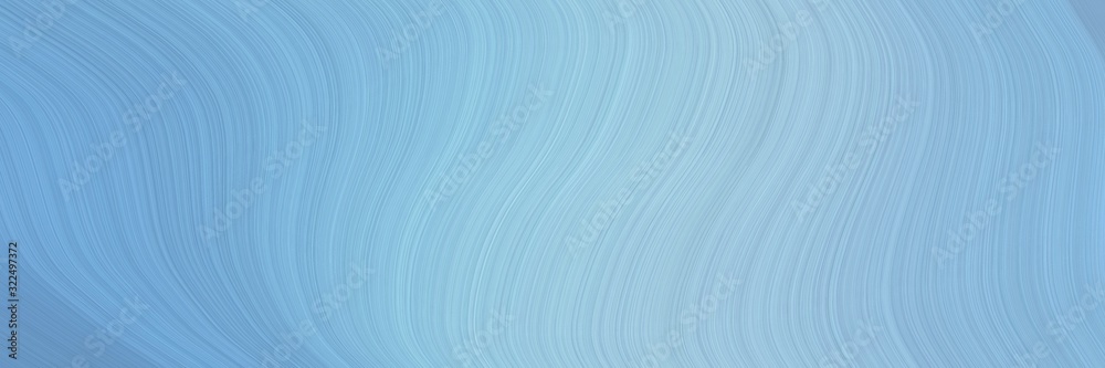 Poster colorful banner with sky blue, corn flower blue and cadet blue colors. dynamic curved lines with flu