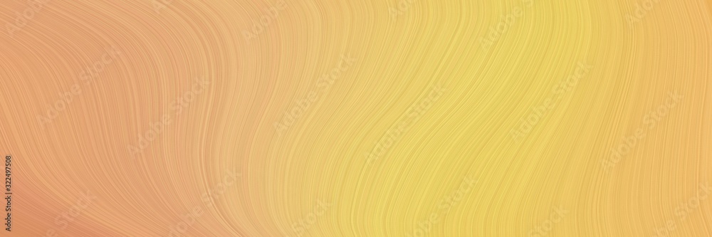 Poster moving header design with burly wood, dark salmon and khaki colors. dynamic curved lines with fluid flowing waves and curves