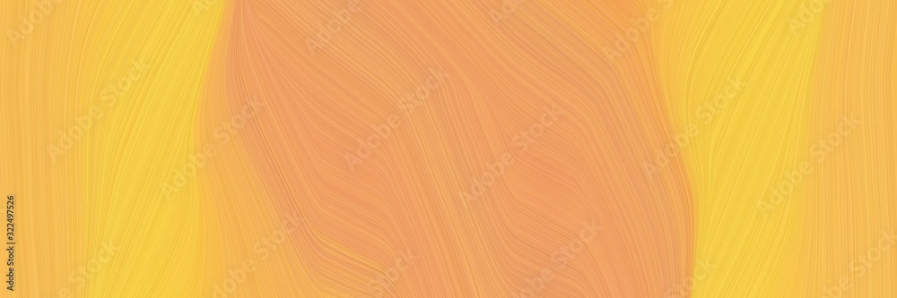 Poster decorative header design with sandy brown, pastel orange and light salmon colors. dynamic curved lines with fluid flowing waves and curves