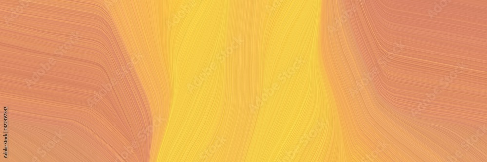 Poster flowing header design with sandy brown, dark salmon and pastel orange colors. dynamic curved lines w