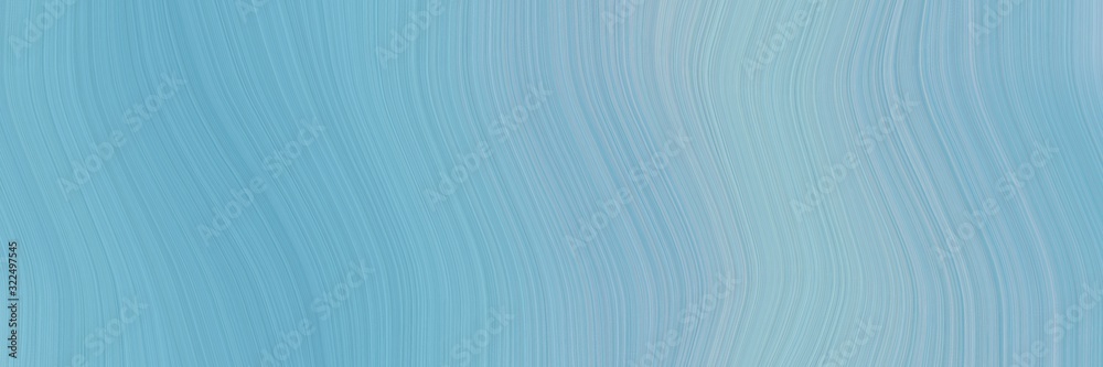 Poster surreal header design with sky blue, medium aqua marine and pastel blue colors. dynamic curved lines