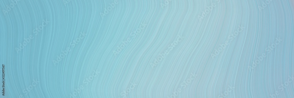 Poster flowing designed horizontal banner with pastel blue, sky blue and light blue colors. dynamic curved 