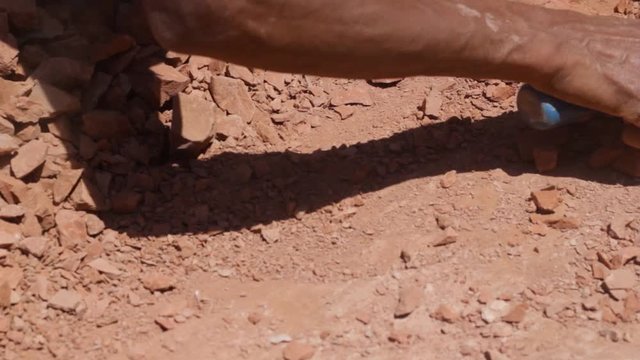 Preparing raw clay pices for water