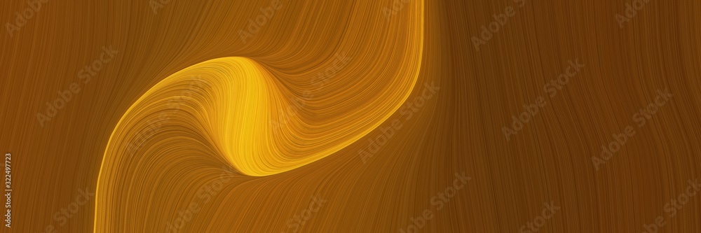 Poster surreal header design with chocolate, golden rod and dark golden rod colors. dynamic curved lines with fluid flowing waves and curves