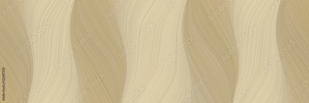 Poster moving horizontal banner with tan, wheat and dark khaki colors. dynamic curved lines with fluid flowing waves and curves