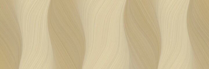 moving horizontal banner with tan, wheat and dark khaki colors. dynamic curved lines with fluid flowing waves and curves