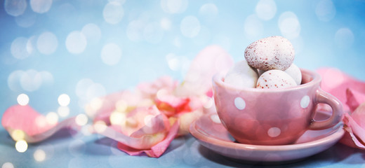 Spring Easter background. Watercolor emitation