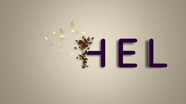 Name is Ethel. The female name on a light background disappears flying in butterflies. Minimal graphics. 4k