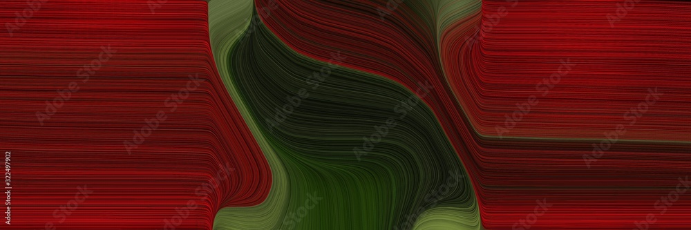 Poster artistic header design with very dark red, maroon and strong red colors. dynamic curved lines with fluid flowing waves and curves