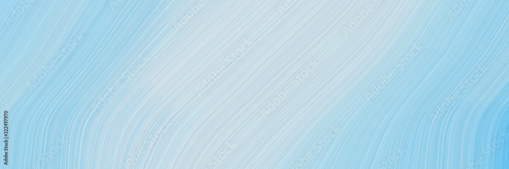 Poster artistic horizontal header with powder blue, sky blue and lavender colors. dynamic curved lines with