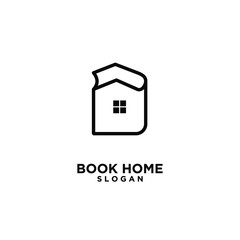 Book house black logo design icon design vector