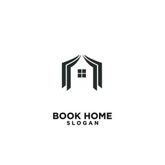 Book house black logo design icon design vector