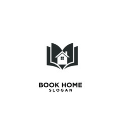 Book house black logo design icon design vector