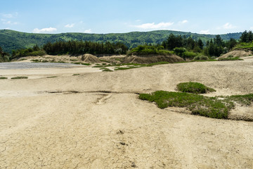 Beautiful landscape with Berca Muddy Volcanoes in Buzau, Romania