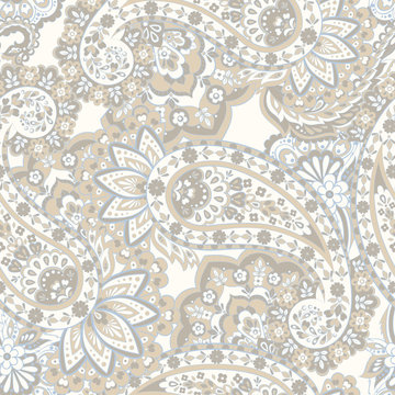 Seamless Paisley pattern. Floral vector illustration in indian style