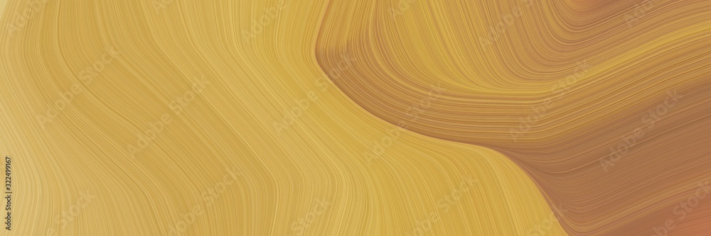 Poster dynamic horizontal banner with peru, pastel brown and burly wood colors. dynamic curved lines with f