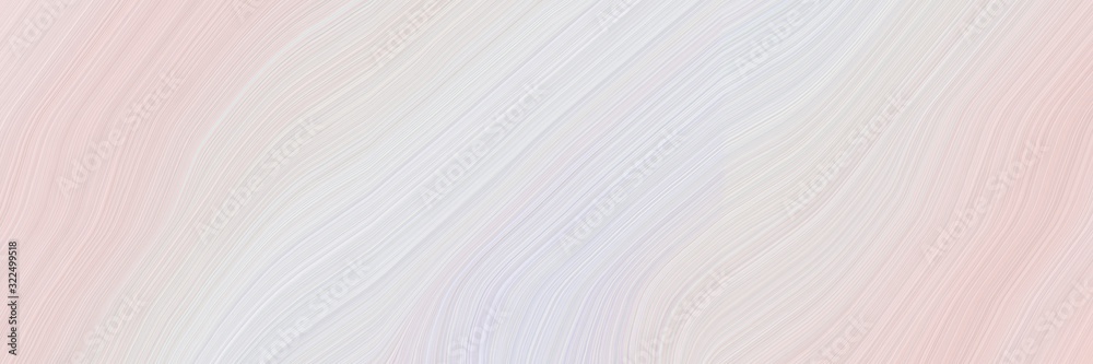Poster modern horizontal header with light gray, misty rose and lavender colors. dynamic curved lines with fluid flowing waves and curves