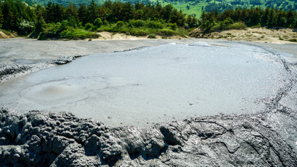 Beautiful landscape with Berca Muddy Volcanoes in Buzau, Romania