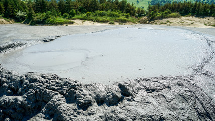 Beautiful landscape with Berca Muddy Volcanoes in Buzau, Romania