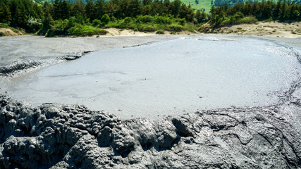 Beautiful landscape with Berca Muddy Volcanoes in Buzau, Romania