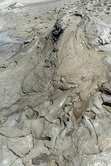Beautiful landscape with Berca Muddy Volcanoes in Buzau, Romania
