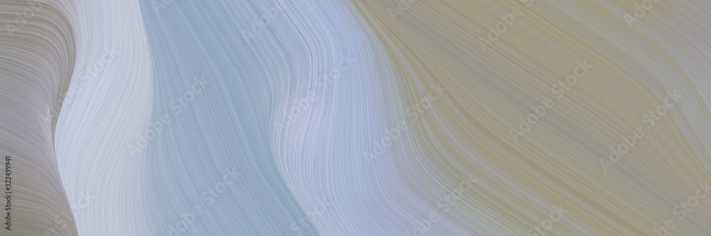 Poster flowing header design with dark gray, pastel blue and light steel blue colors. dynamic curved lines 