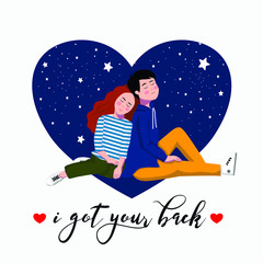 Man and woman lie against each other